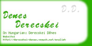 denes derecskei business card